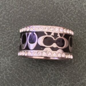 Elegant Coach  Black and Silver Women's Ring